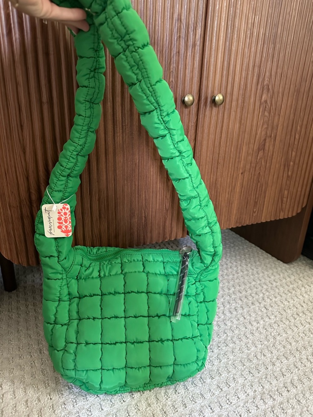 Free People movement NWT carryall mini quilted green bag